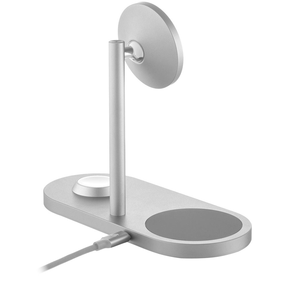 Беспроводное зарядное устройство Stage 3in1 Magnetic wireless charger, цвет: серебро